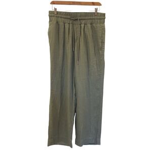 Quince Pants Womens M (30x29) Olive Green‎ European Linen Lagenlook Wide Trouser